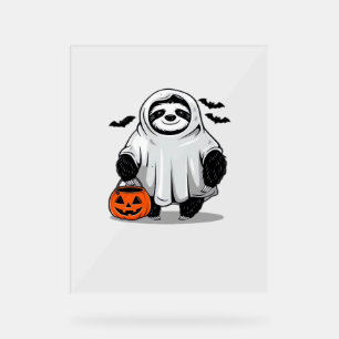 Cute Halloween Sloth T-Shirt Adorable and Spooky D Acrylic Sign
