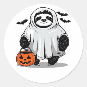 Cute Halloween Sloth T-Shirt Adorable and Spooky D Classic Round Sticker
