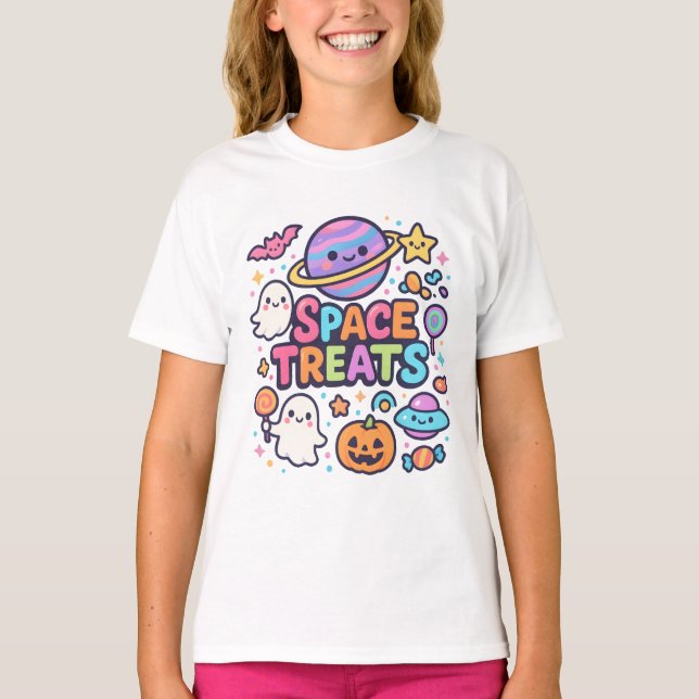 Cute Halloween Space Treats Clothes Unisex  T-Shirt (Front)