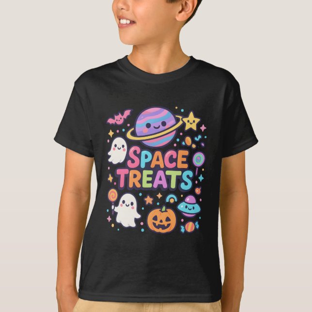 Cute Halloween Space Treats Clothes Unisex  T-Shirt (Front)