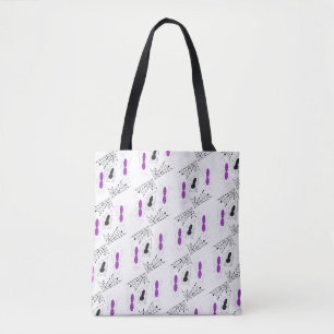 Cute Halloween Spider Doodles and Webs Purple Tote Bag