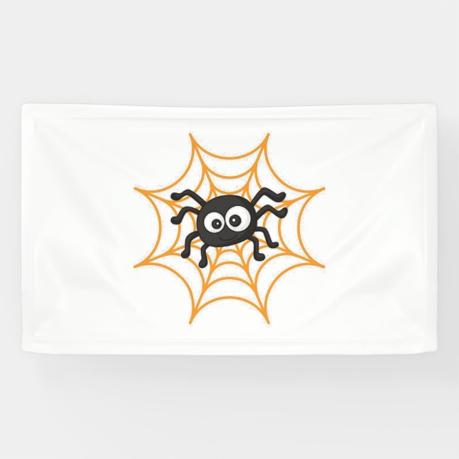 Cute Halloween Spider Poster Banner (Horizontal)