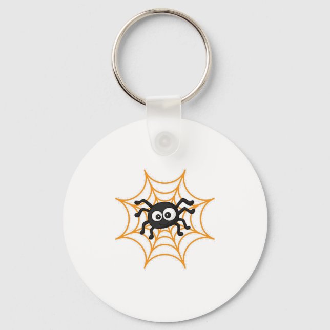 Cute Halloween Spider Poster Key Ring (Front)