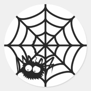 Cute Halloween Spider Web Classic Round Sticker