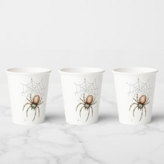 Cute Halloween Spider & Web Paper Cups