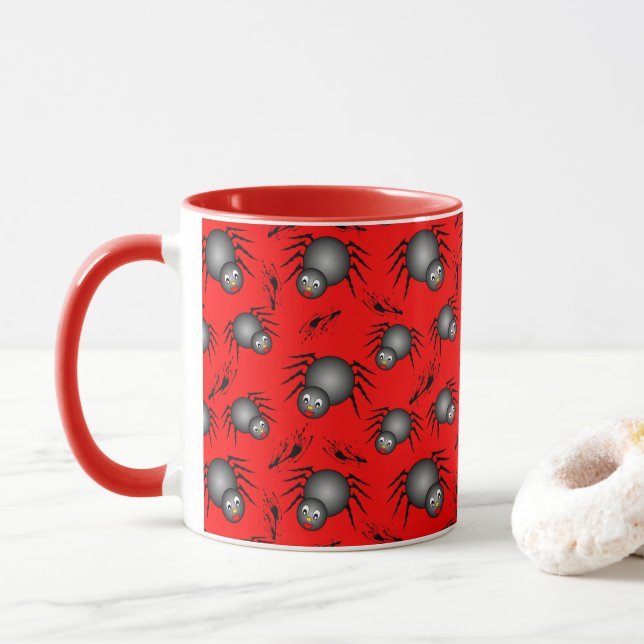 Cute Halloween Spiders Mug (With Donut)