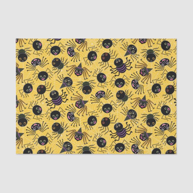 Cute Halloween Spiders Tissue Paper (Front)