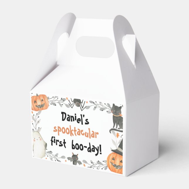 Cute Halloween Spooktacular Birthday Favour Box (Front Side)