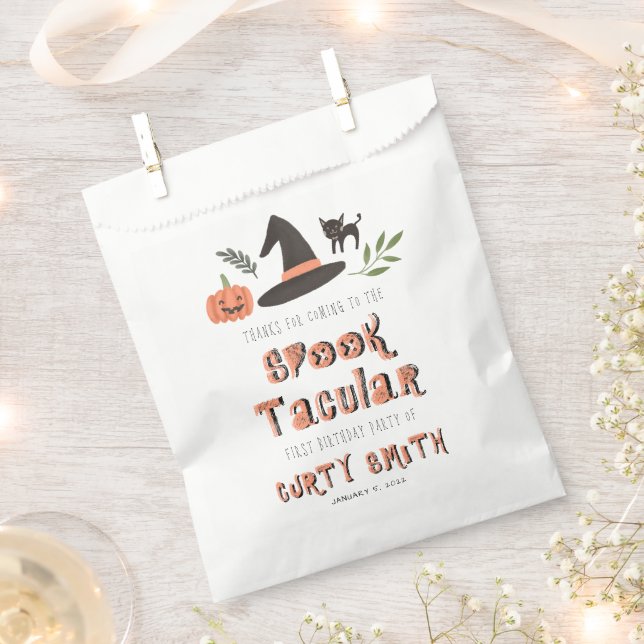Cute Halloween Spooktacular Birthday Thank You Favour Bags (Clipped)