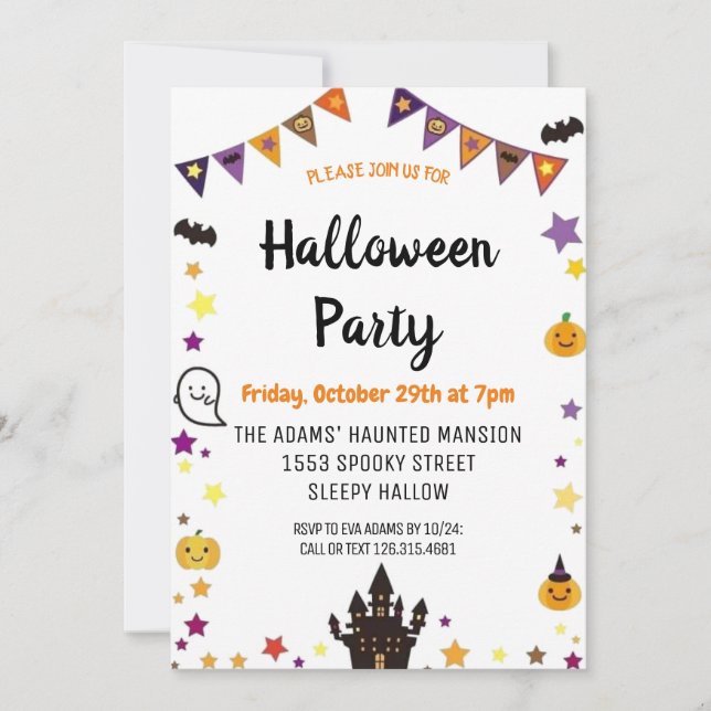 Cute Halloween Spooktacular Party Invitation (Front)