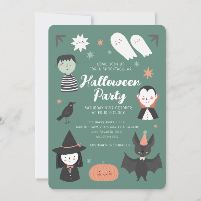 Cute Halloween Spooktacular Party Invitation (Front)