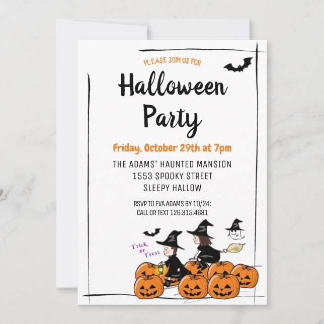 Cute Halloween Spooktacular Party Invitation (Front)