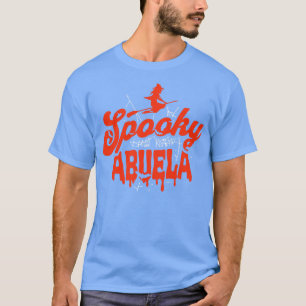 Cute Halloween Spooky Abuela Orange and Black Hall T-Shirt