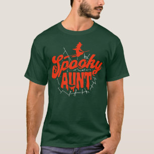 Cute Halloween Spooky Aunt Orange and Black Hallow T-Shirt