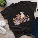 Cute Halloween Spooky Babe Ghost Retro T-Shirt<br><div class="desc">Cute Spooky babe retro theme shirt for girls or women. Perfect t shirt for halloween</div>