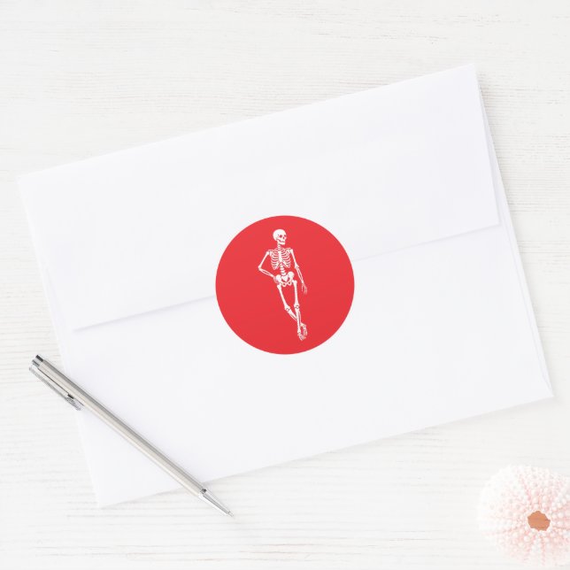 Cute Halloween Spooky Design Classic Round Sticker (Envelope)
