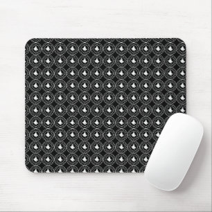 Cute Halloween Spooky Ghost Orange & White Mouse Mat
