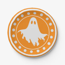 Cute Halloween Spooky Ghost Orange & White