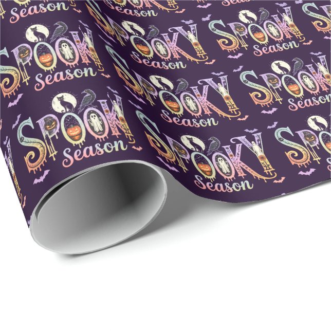 Cute Halloween Spooky Season  Wrapping Paper (Roll Corner)