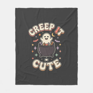 Cute Halloween Spooky Vibes Fleece Blanket