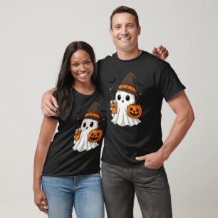 Cute Halloween Spooky Witch Ghost with Pumpkin T-Shirt