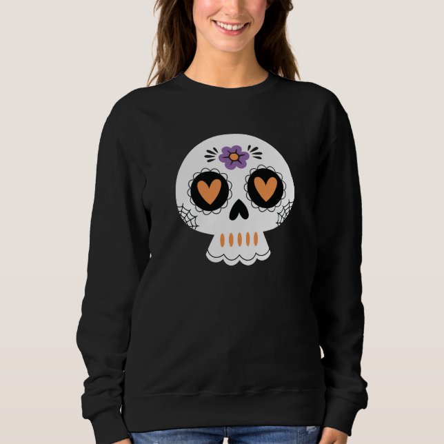 Cute Halloween Sugar Skull Sweatshirt (Front)