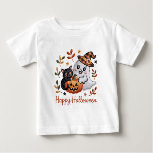 Cute Halloween T-Shirt – Whimsical Embroidery 