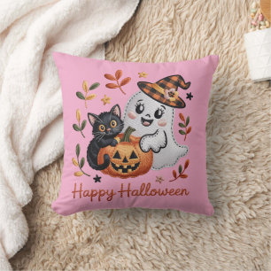 Cute Halloween T-Shirt – Whimsical Embroidery Cushion