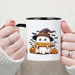 Cute Halloween Teacher Ghost Mug