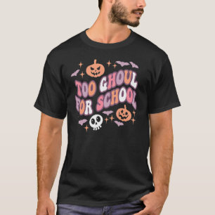 Cute Halloween Teacher School Ghouls Groovy Trick T-Shirt