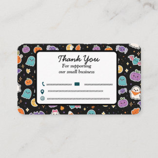 Cute Halloween Thank You Cards - Ghost Pumpkin Bat