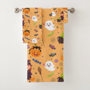Cute Halloween Theme Bath Towel Set