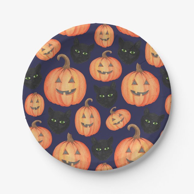 Cute Halloween Themed Paper Plate (Front)