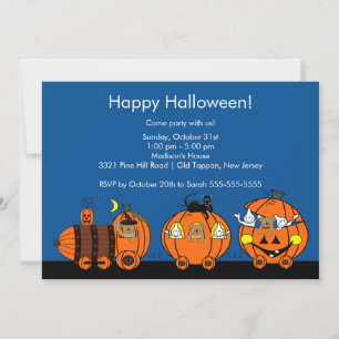 Cute Halloween Train Party Invitation for Kids
