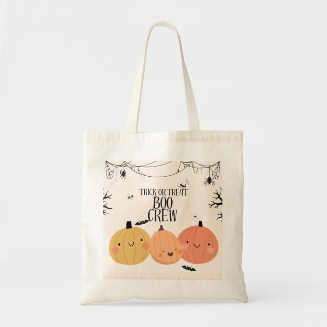 Cute Halloween Trick or Treat Bag-- Boo Crew  Tote Bag (Front)