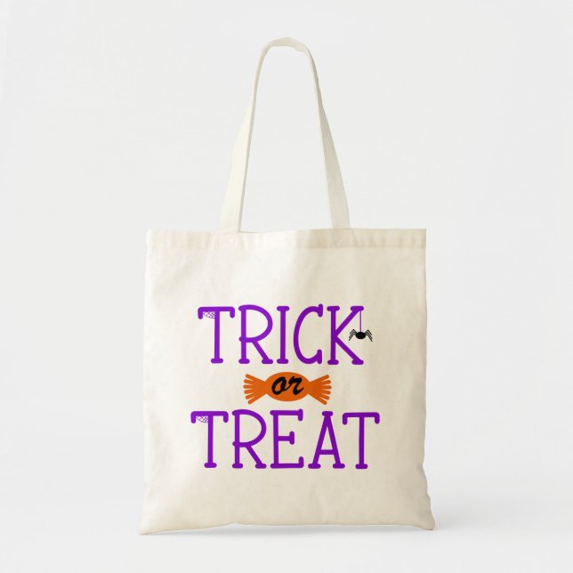 Cute Halloween Trick or Treat Tote Bag (Front)