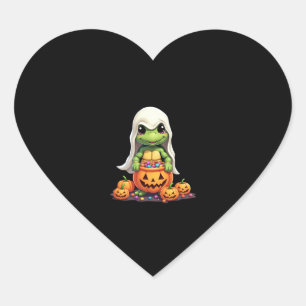 Cute Halloween Turtle Ghost with Candy (1) Heart Sticker