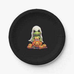 Cute Halloween Turtle Ghost with Candy (1) Paper Plate