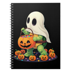Cute Halloween Turtle Ghost with Candy (2) Notebook