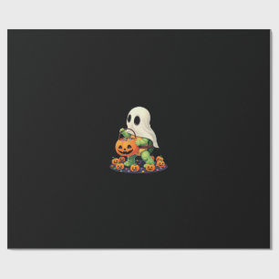 Cute Halloween Turtle Ghost with Candy (2) Wrapping Paper