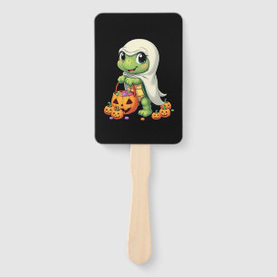 Cute Halloween Turtle Ghost with Candy (4) Hand Fan
