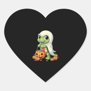 Cute Halloween Turtle Ghost with Candy (4) Heart Sticker