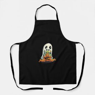 Cute Halloween Turtle Ghost with Candy (5) Apron