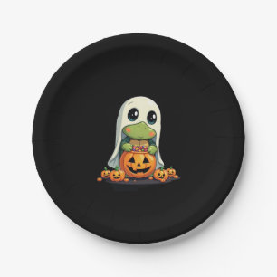 Cute Halloween Turtle Ghost with Candy (5) Paper Plate