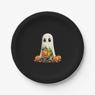 Cute Halloween Turtle Ghost with Candy (6) Paper Plate