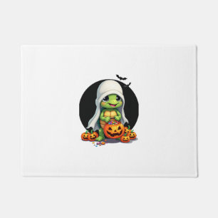 Cute Halloween Turtle Ghost with Candy (7) Doormat