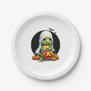 Cute Halloween Turtle Ghost with Candy (7) Paper Plate