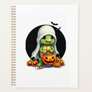 Cute Halloween Turtle Ghost with Candy (7) Planner