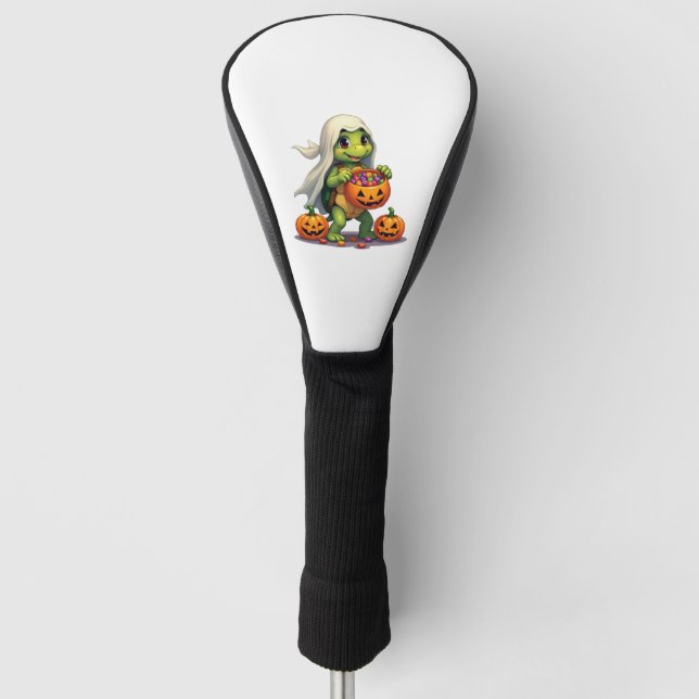 Cute Halloween Turtle Ghost with Candy (8) Golf Head Cover (Front)