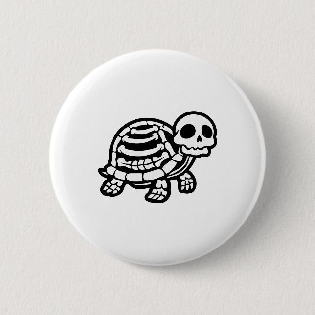 Cute Halloween Turtle Skeleton Tortoise Fossils Ar 6 Cm Round Badge (Front)